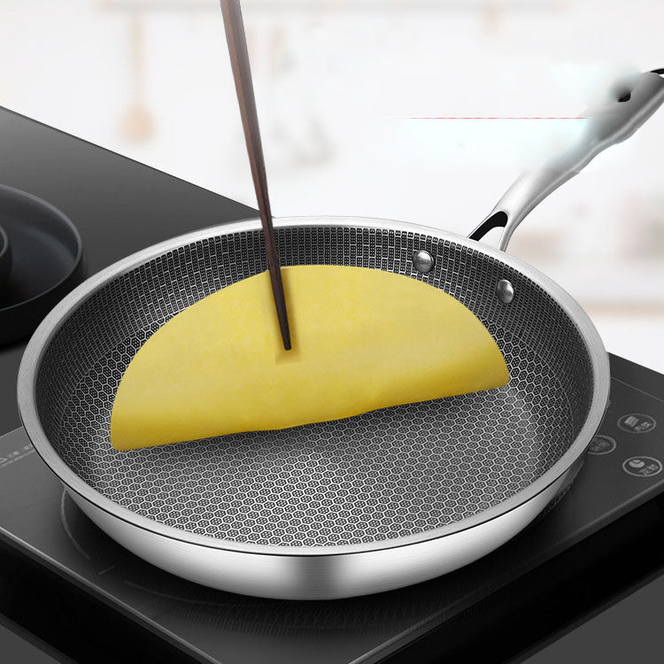 Stainless Steel Non-Stick Frying Pan with Honeycomb Design, 28cm or 30cm