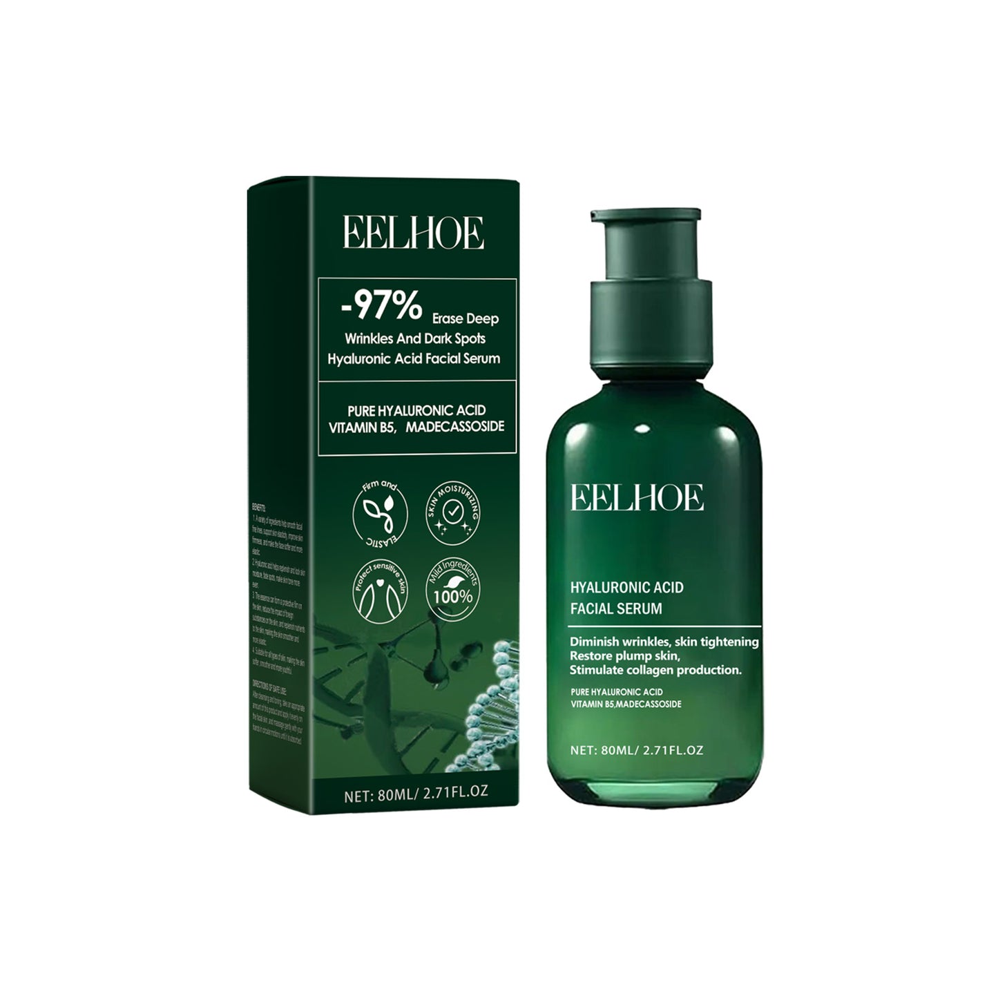 Hydrating Facial Serum with Hyaluronic Acid & Collagen - 80ml