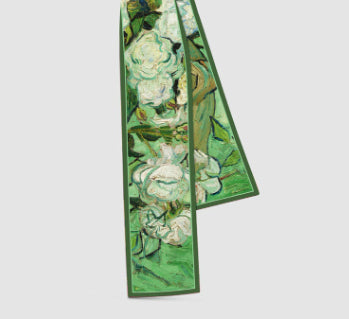 Silk Scarf Headband with Ribbon Streamer - Multiple Styles