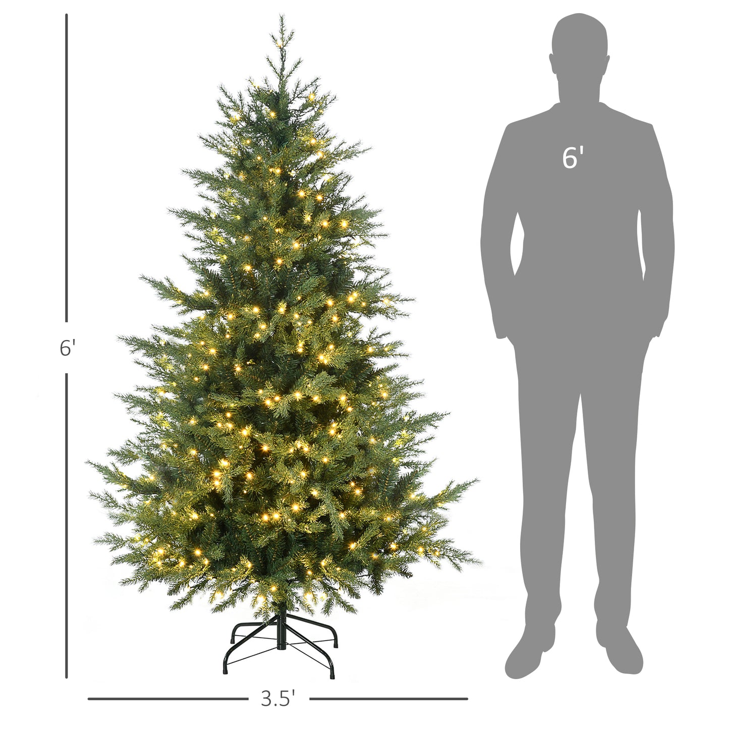 6ft Prelit Artificial Christmas Tree with Warm White LED Lights
