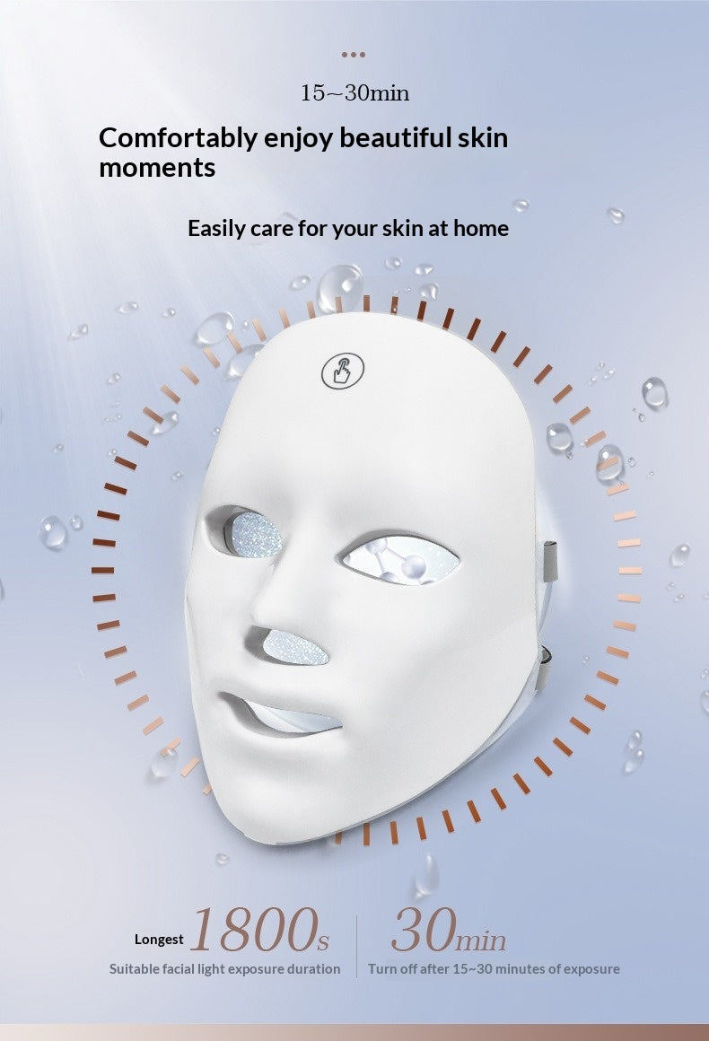 LED Facial Mask with Red & Blue Light Therapy - Skin Rejuvenation Device