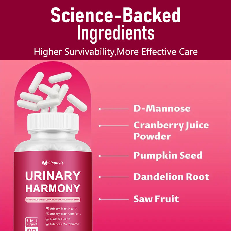 D-Mannose Cranberry Gummies - 6-in-1 Bladder Health Supplement - 90 Count