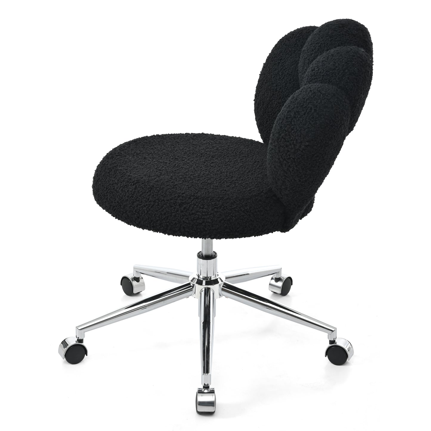 Adjustable Black Chair with 360-Degree Rotation & Foam Cushion