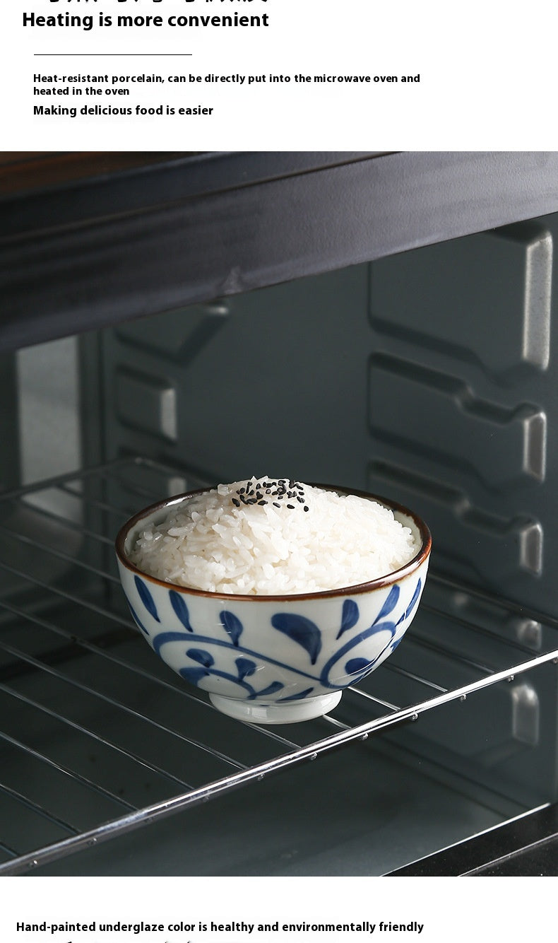 Chinese Style Ceramic Hook Rattan Tableware Set for Kitchen Dining