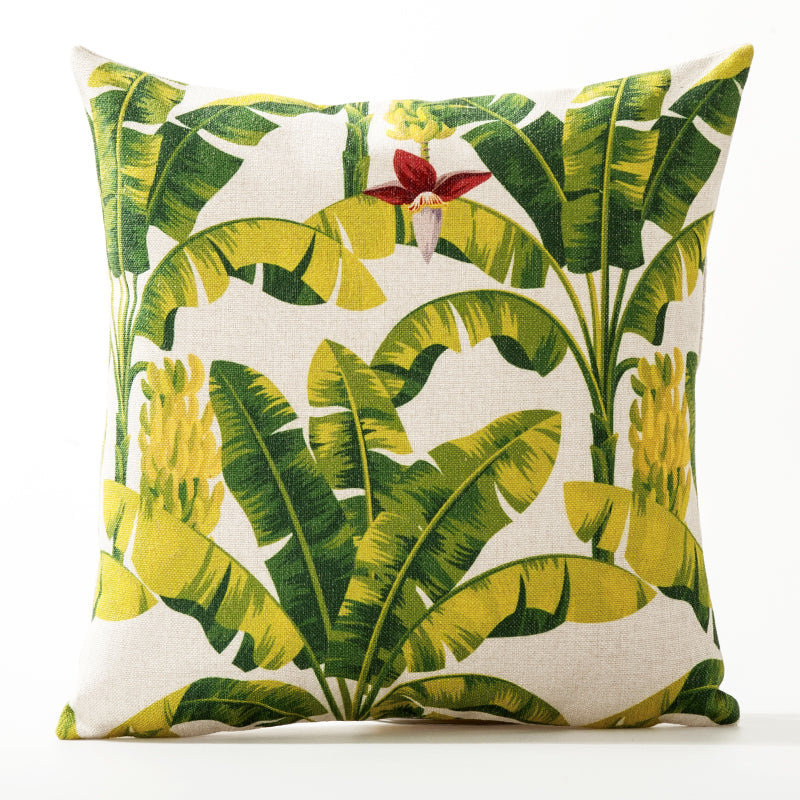 American Style Yellow Bottom Plant Pillowcase 45x45cm Home Decor Cushion Cover