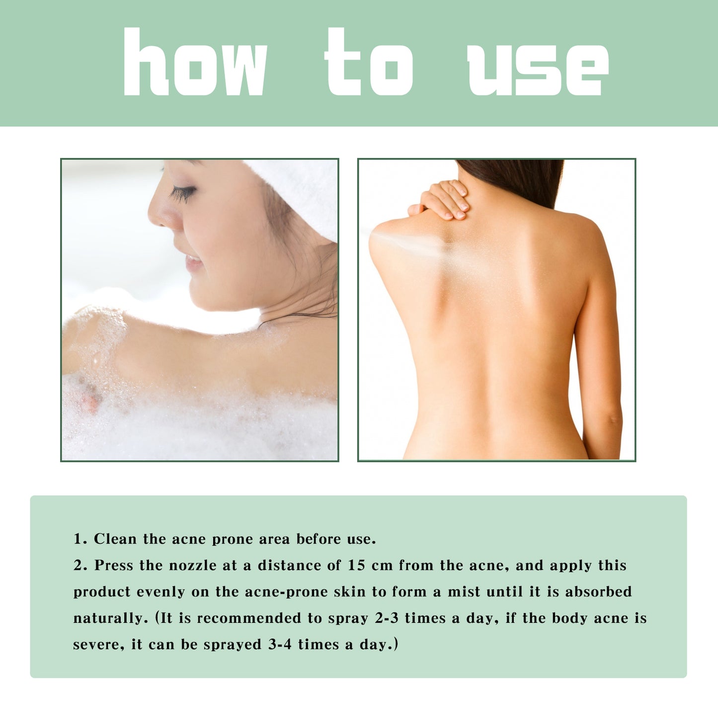 Back Acne Repair Treatment Spray - Salicylic Acid Body Acne Clearing Mist
