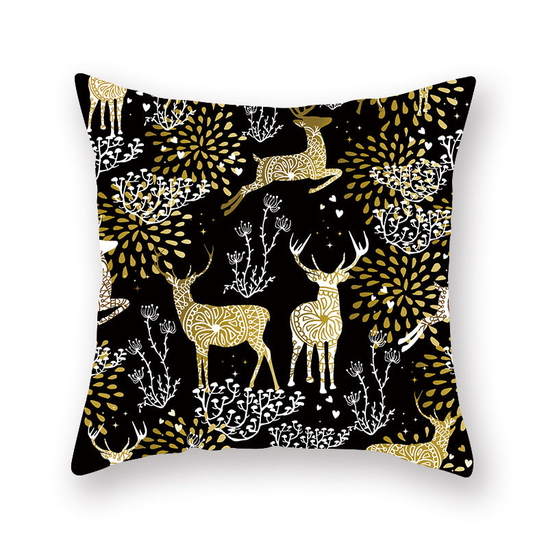 Printed Peach Skin Pillowcase Sofa Cushion Cover Home Decor