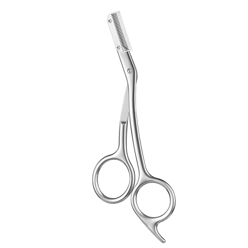 Stainless Steel Eyebrow Scissors with Comb - Precision Grooming Tool
