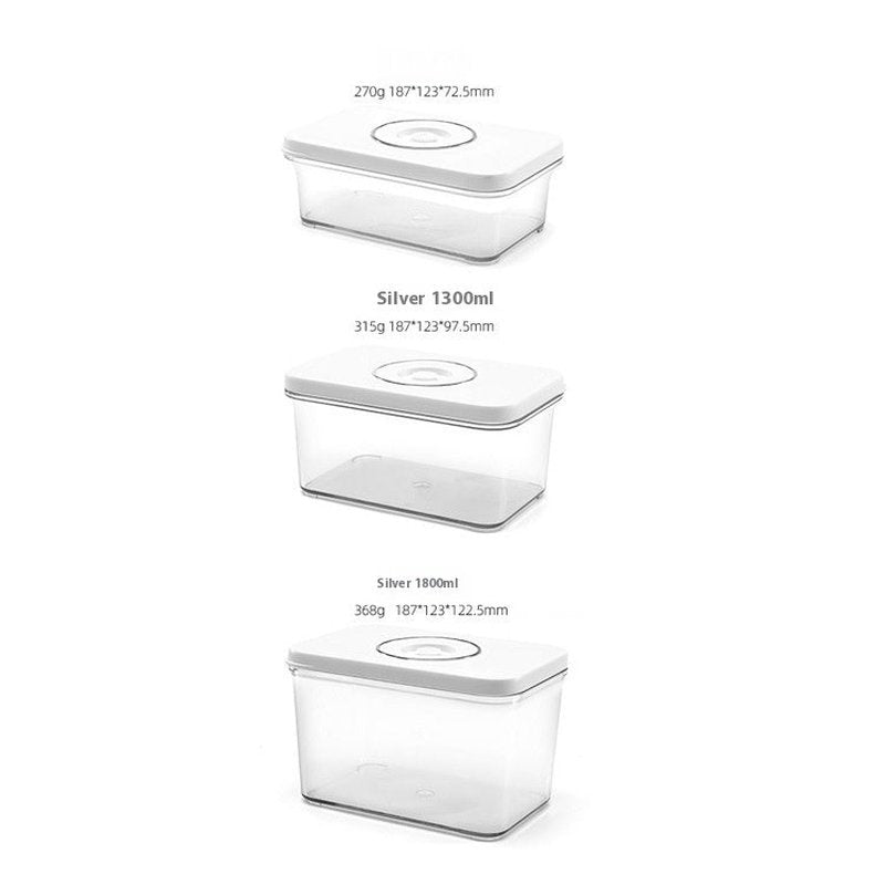 Transparent Fruit and Vegetable Storage Box Set - Multi Size Square Containers