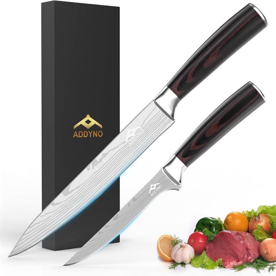 Japanese High Carbon Stainless Steel Knife Set - 8" Chef & 4" Paring