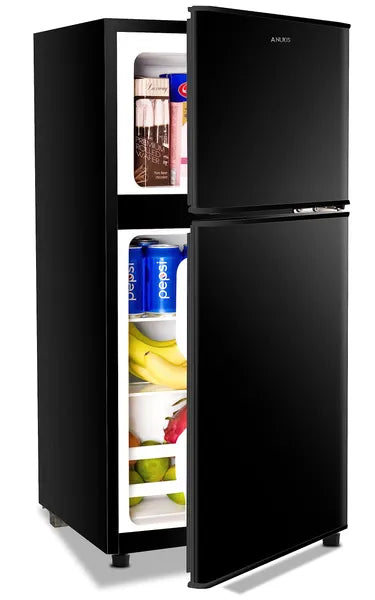 Mini Refrigerator with Freezer, 3.5Cu.Ft Compact Cooler with 2 Doors — Kitchen, Dorm, Office