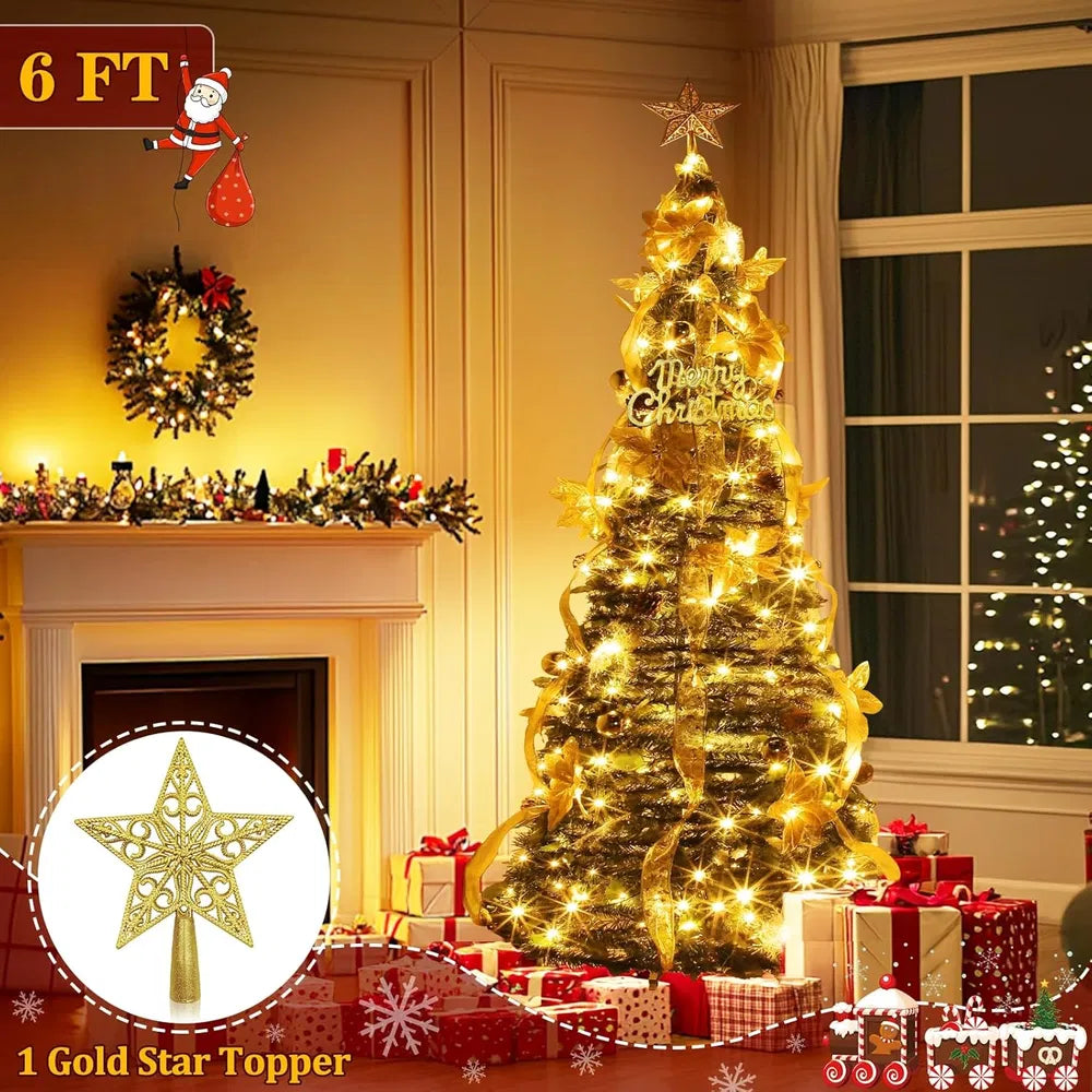 6Ft Prelit Christmas Tree with 80 Ornaments & 200 Lights