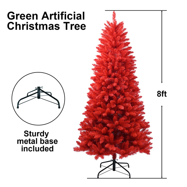 5FT Red Christmas Tree - PVC with 624 Tips & Metal Stand