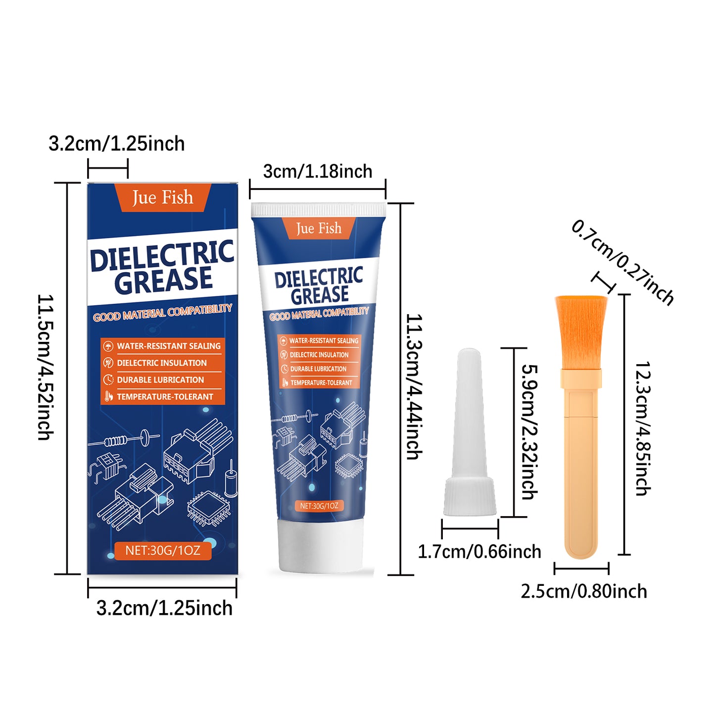30g Dielectric Grease with Brush - Waterproof Insulation Lubricant