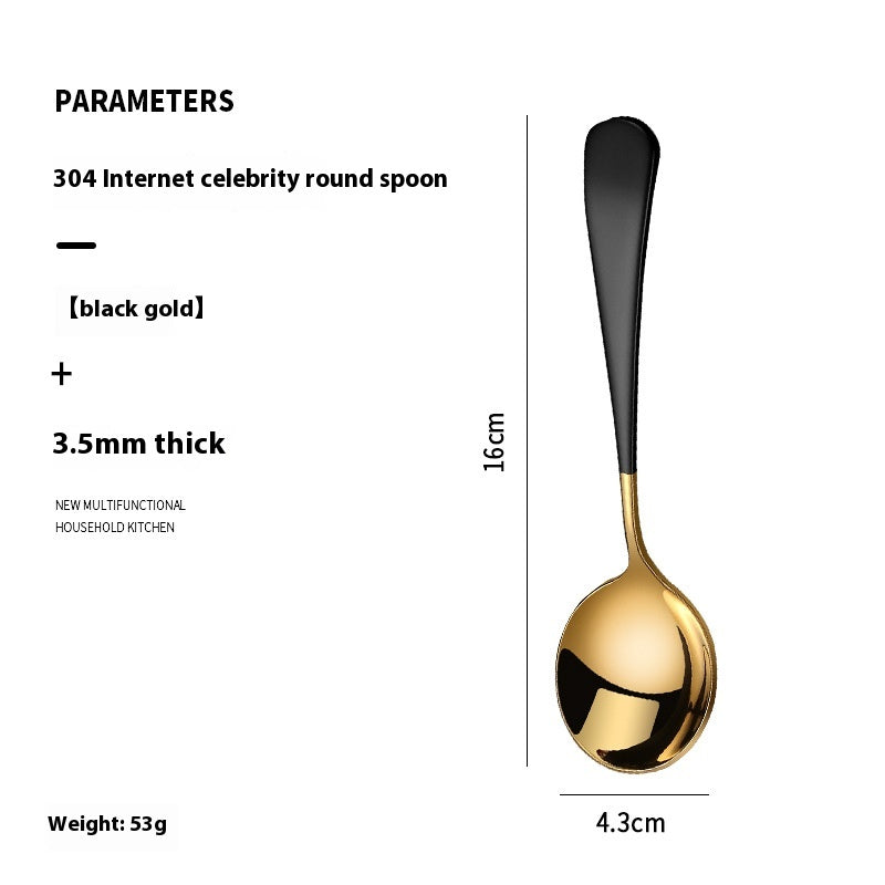 Stainless Steel Household Spoon 3.5mm Thickened Modern Kitchen Utensil