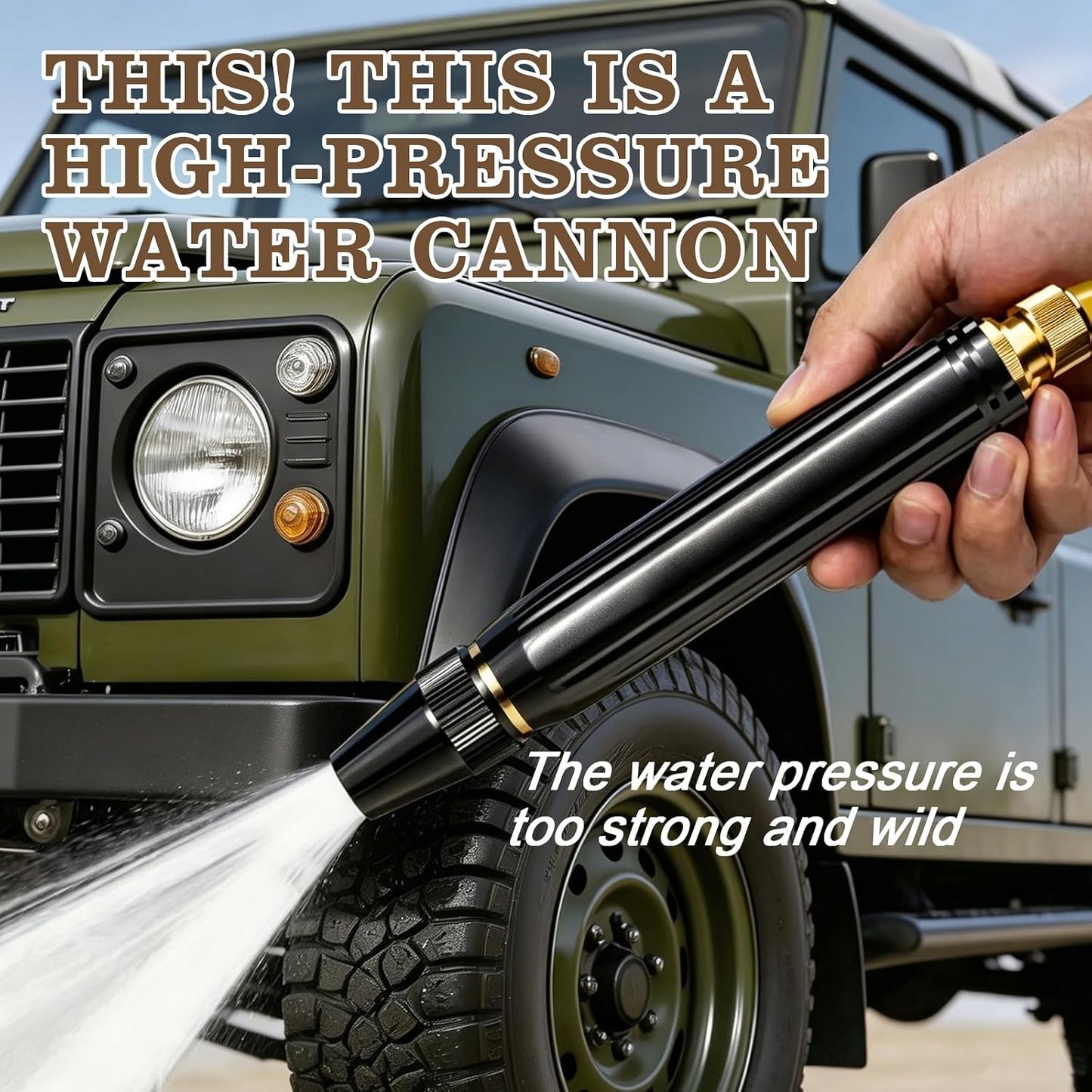 Heavy Duty Metal Garden Water Gun Set — Adjustable High Pressure Nozzle for Car Washing & Outdoor Cleaning