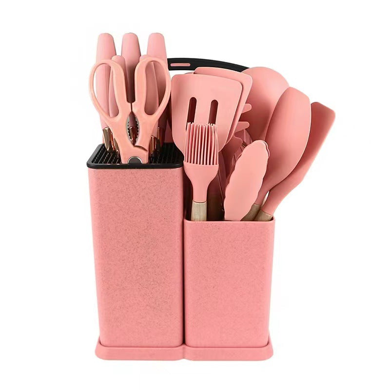 Silicone Kitchenware Set 19 Pieces Food Storage & Cooking Tools - Multiple Colors
