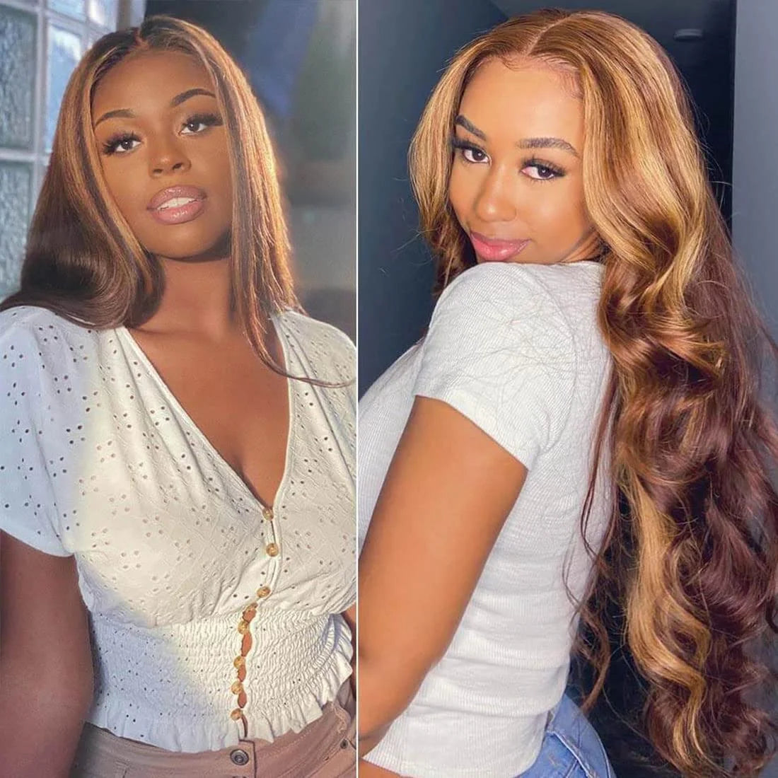 Body Wave Human Hair Wig - 4x4 Lace Closure Highlight P4/27