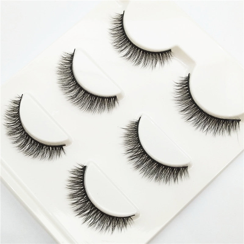False Eyelashes Natural Tail Extension 3D Simulation 3 Pairs for Eye Makeup