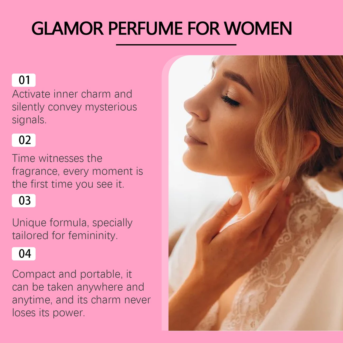 Women's Pheromone Roll-On Perfume - Long Lasting Rose Scent 10ml