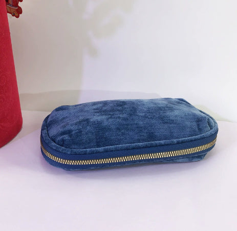 Thickened Velvet Jewelry Pouch & Accessory Storage Box - Multi-Functional Round or Long Design