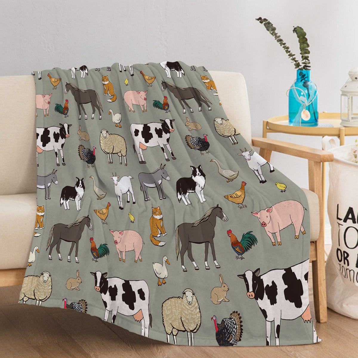 Soft Animal Print Blanket - Durable Flannel Velvet, Multiple Sizes
