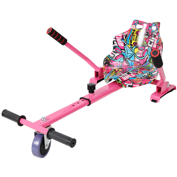 Hoverboard Go-Kart Seat Attachment - Adjustable Frame, Pink