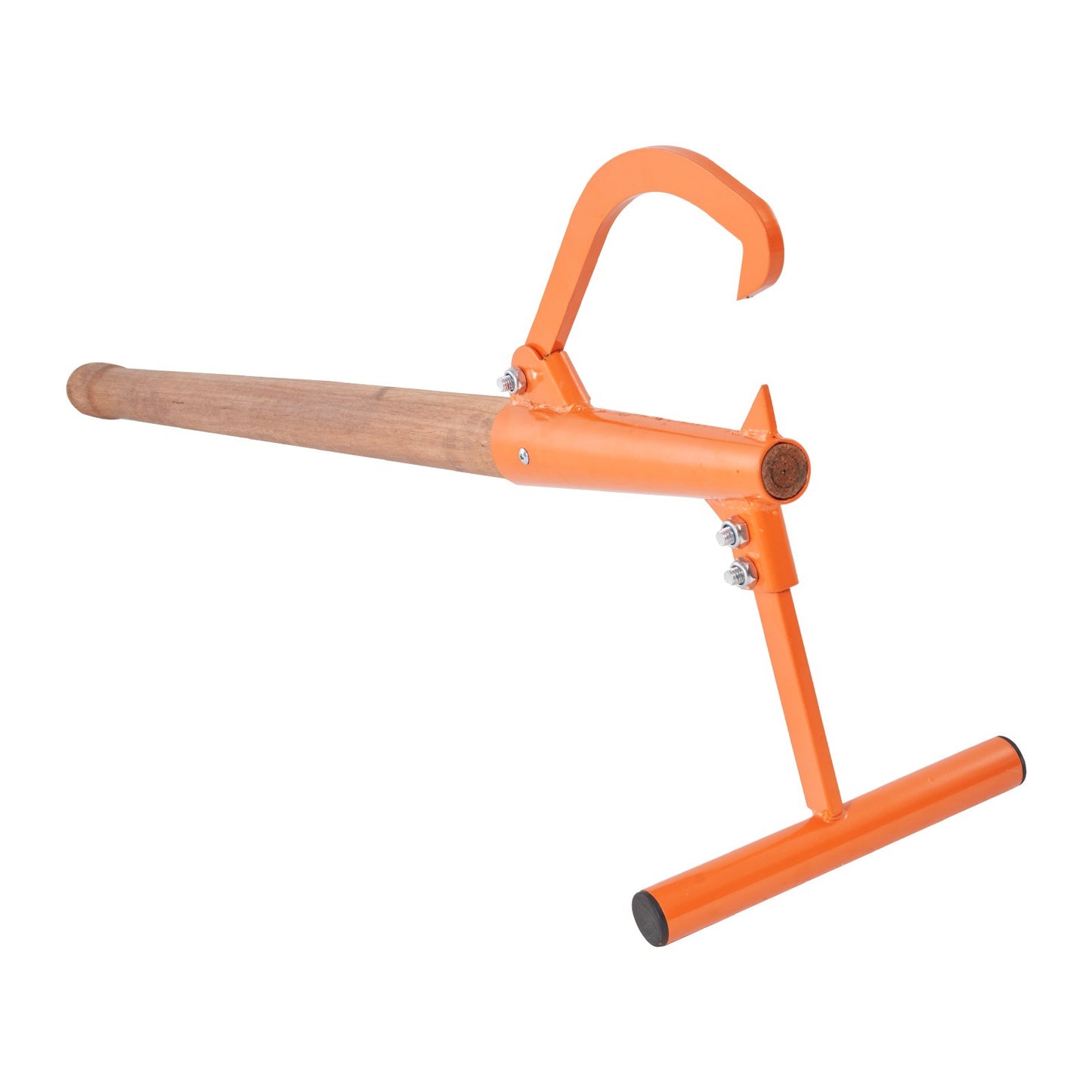 Heavy Duty Log Lifter with Wooden Handle for Up to 15-inch Logs - Orange
