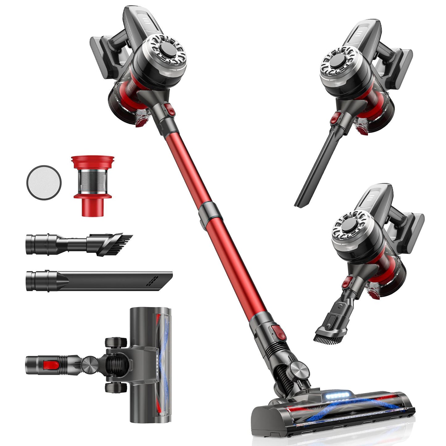 8-in-1 Cordless Vacuum Cleaner with Powerful Suction & Long Battery Life