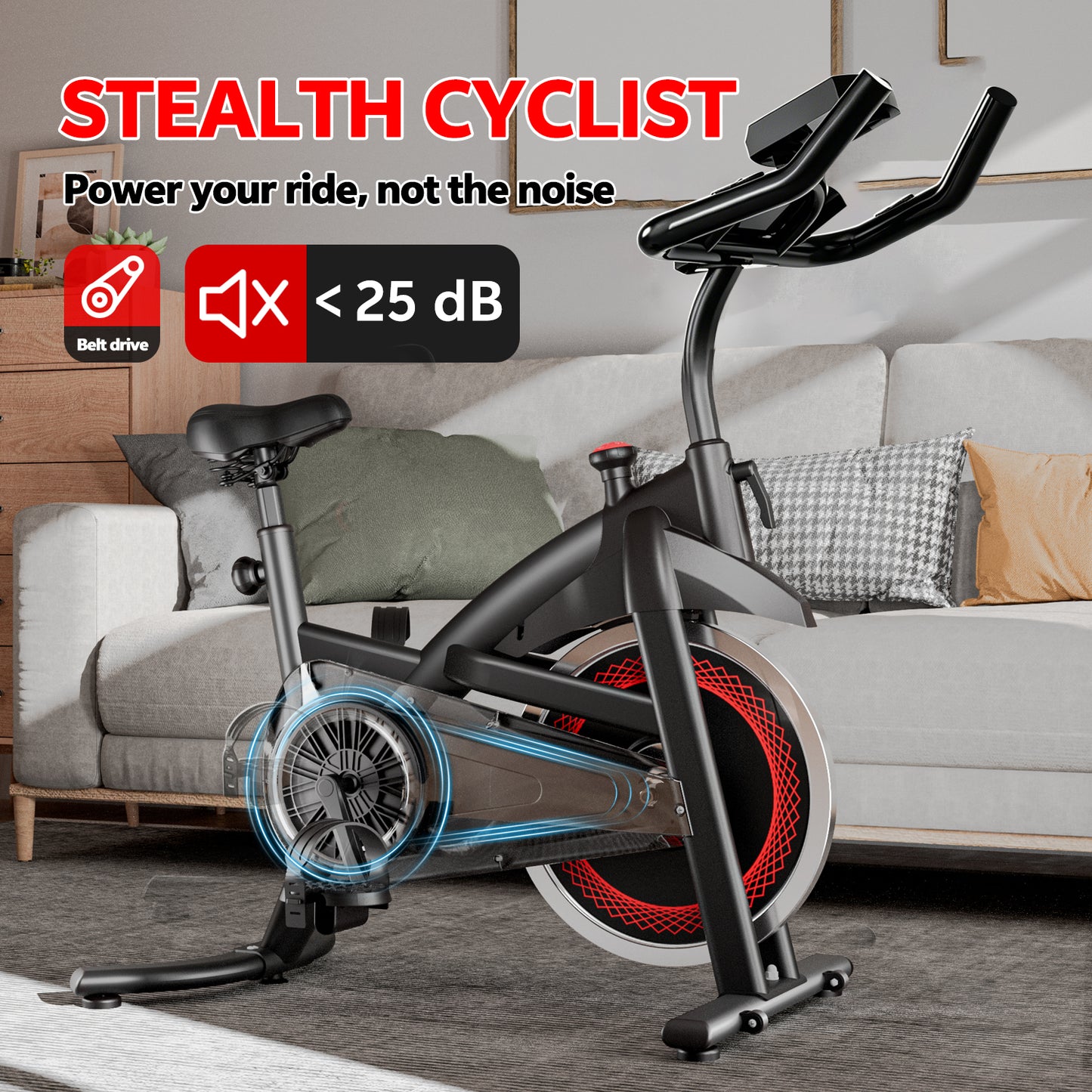 Adjustable Magnetic Resistance Exercise Bike with Tablet Mount