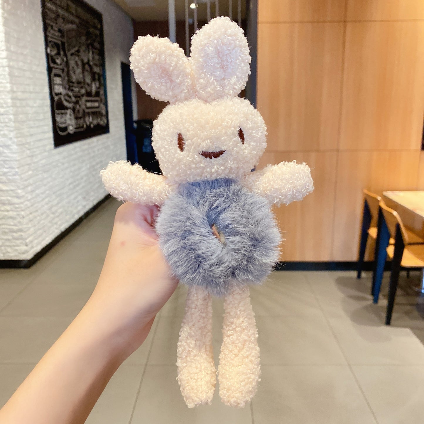 Cute Plush Hair Tie Circle Scalp Band Ponytail Holder for Kids & Women