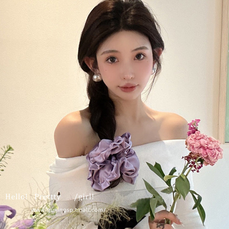 Korean Ballet Style Pleated Hair Ring - Oversized Hair Accessory for Hair Styling