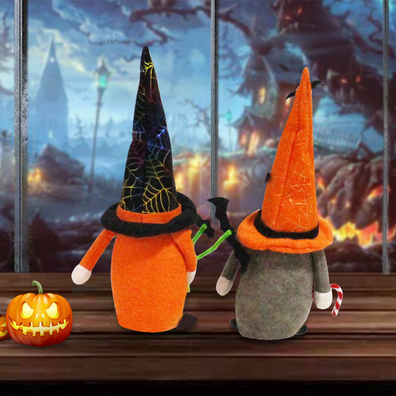 Halloween Faceless Doll Decorative Ornament - Bat & Scepter Styles
