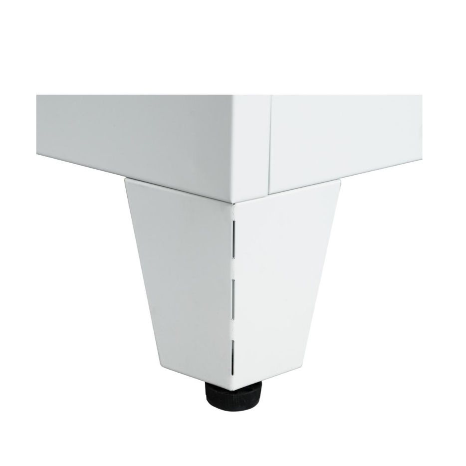71-Inch Tall Metal Wardrobe Cabinet with 2 Drawers and Shelf - White