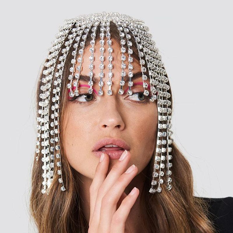 Rhinestone Bridal Headband - Silver
