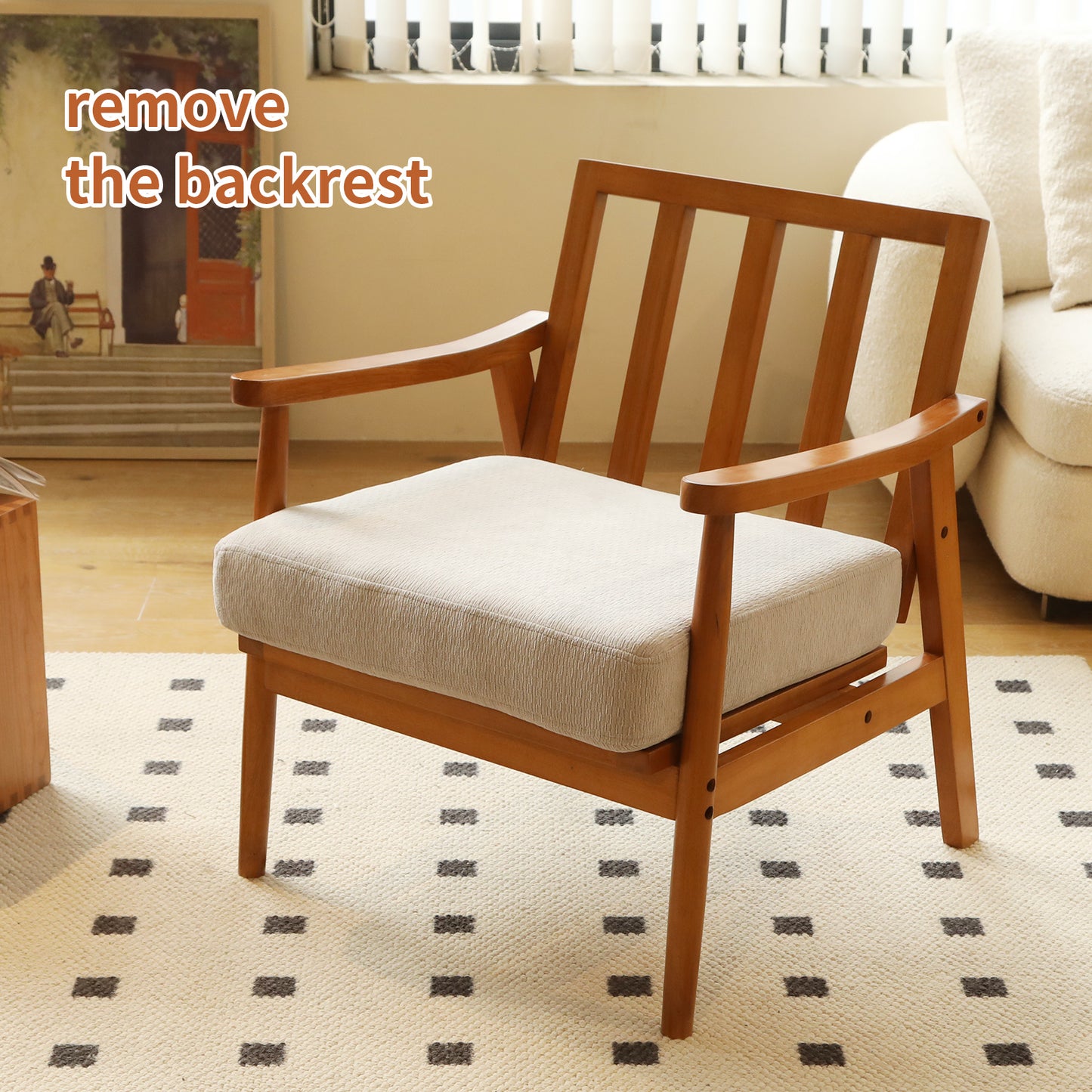 Cozy Grey Accent Chair with Solid Wood Frame - Comfy Armchair