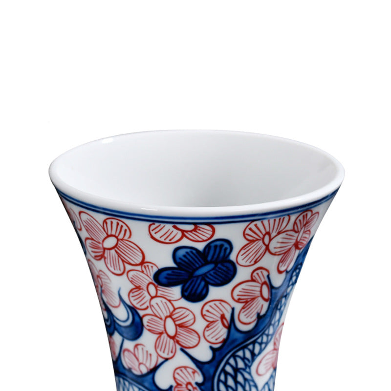 Blue Porcelain Vase - 31cm Ceramic Animal Home Decor Gift