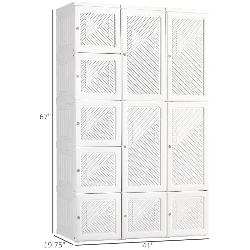 Portable Wardrobe Closet - White Clothes Storage Organizer