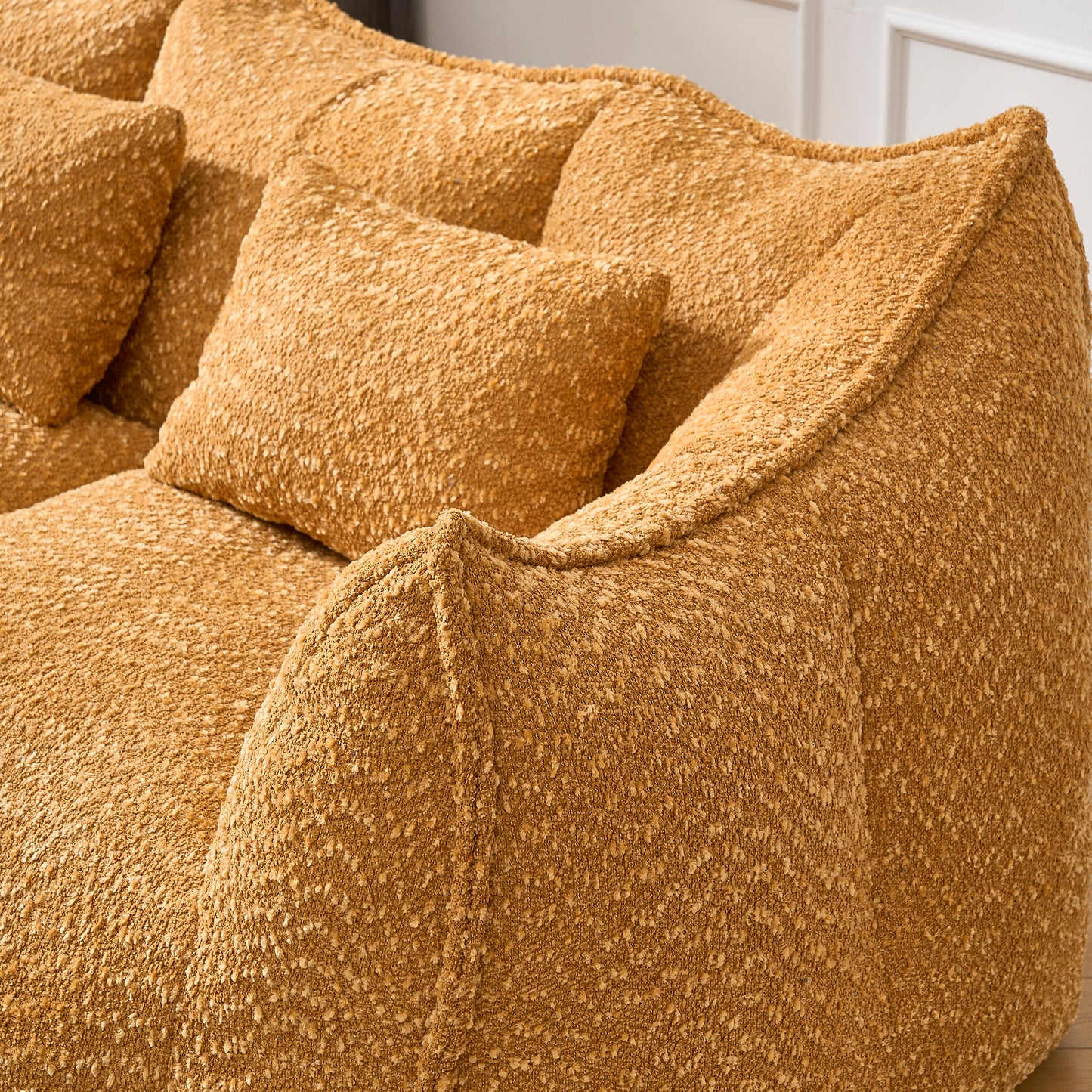 Yellow Beanbag Chair with Foam Core for Comfort & Relaxation