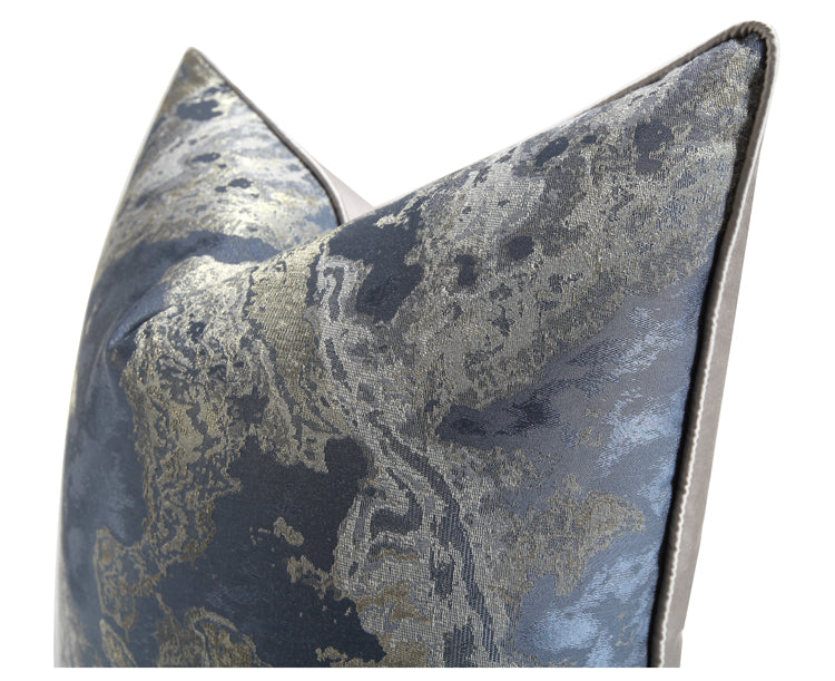 Blue Gray Jacquard Cushion Cover - Modern Home Decor 45x45cm, 50x50cm