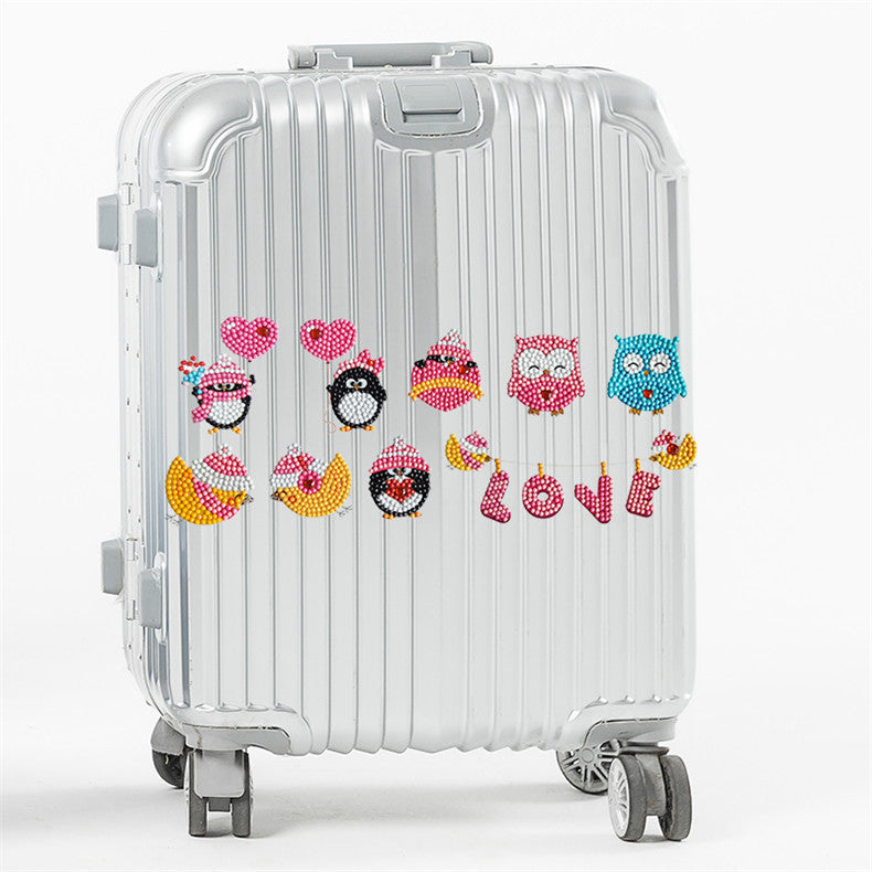 Children's DIY Diamond Painting Kit with Cartoon Animal and Fruit Designs, Free Stickers, Decorative Craft