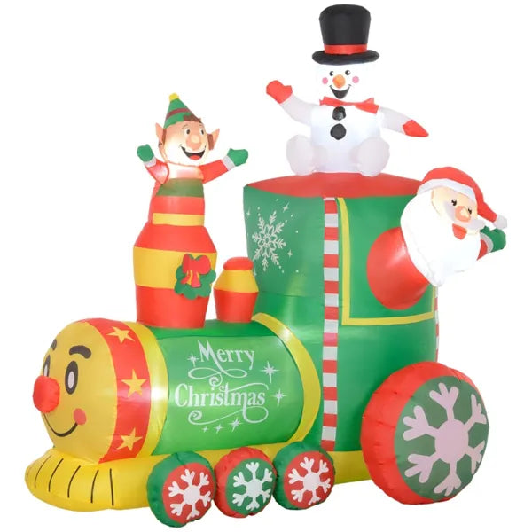 Inflatable Christmas Train Decoration with LED Lights