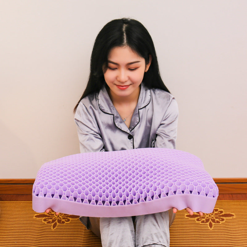 Pressureless TPE Pillow for Comfort and Support - Purple, Multiple Sizes