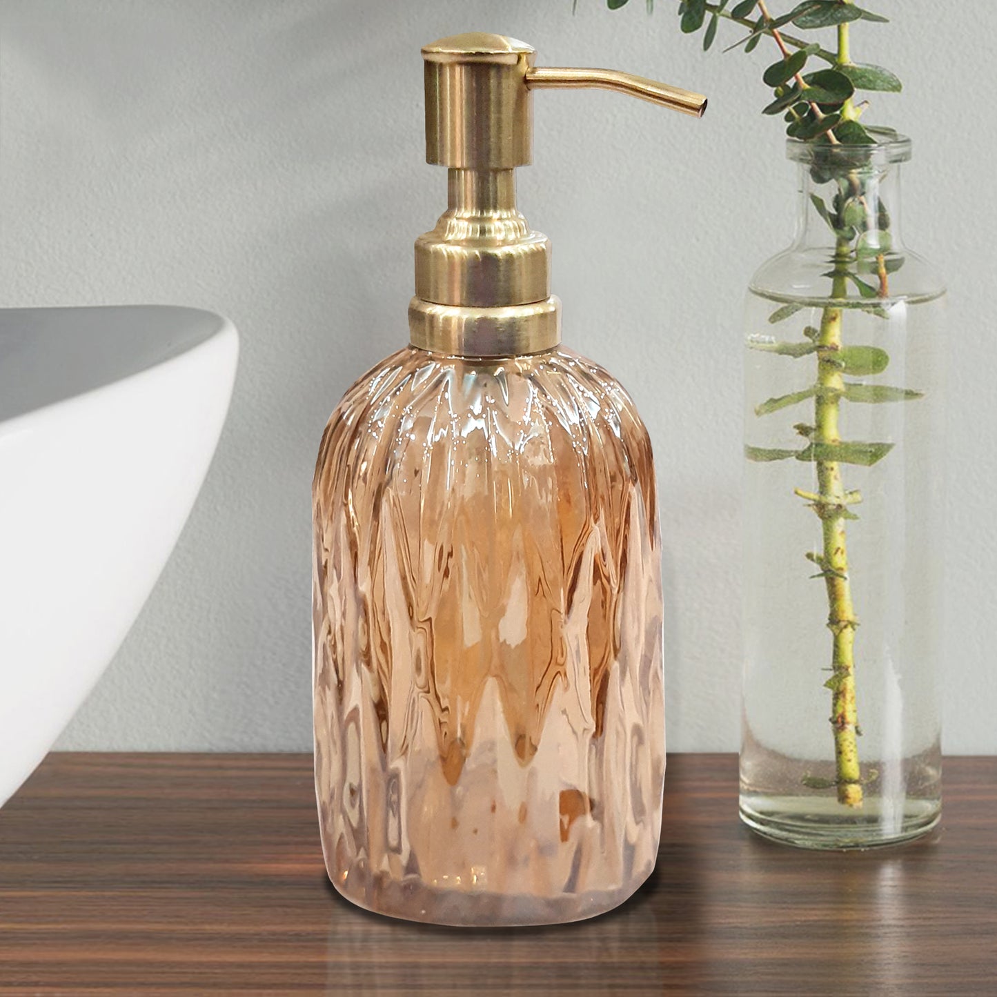 Glass Liquid Soap Dispenser Pump Bottle Bathroom Vanity & Kitchen