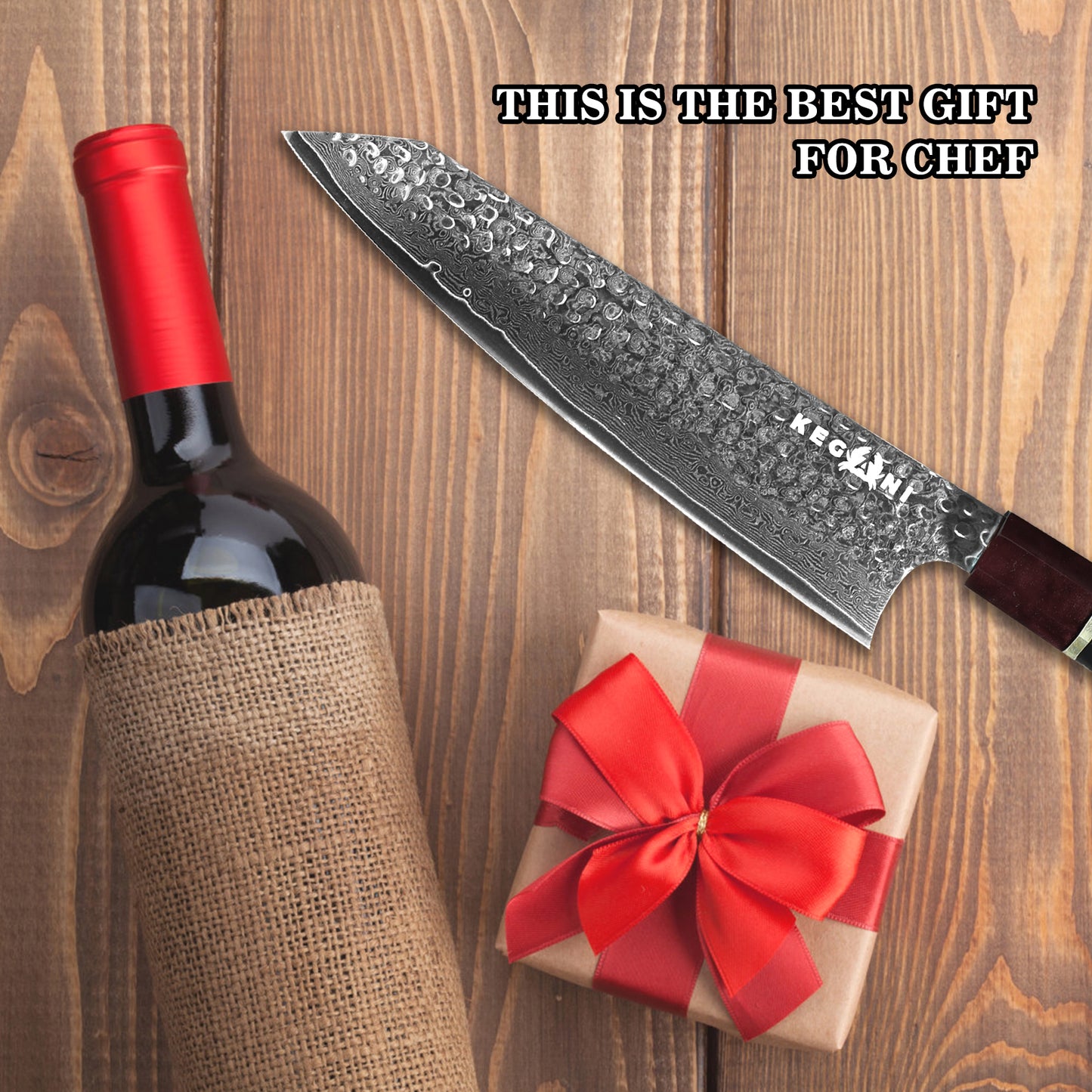 8-Inch Kiritsuke Knife - Professional VG-10 Damascus Chef Knife