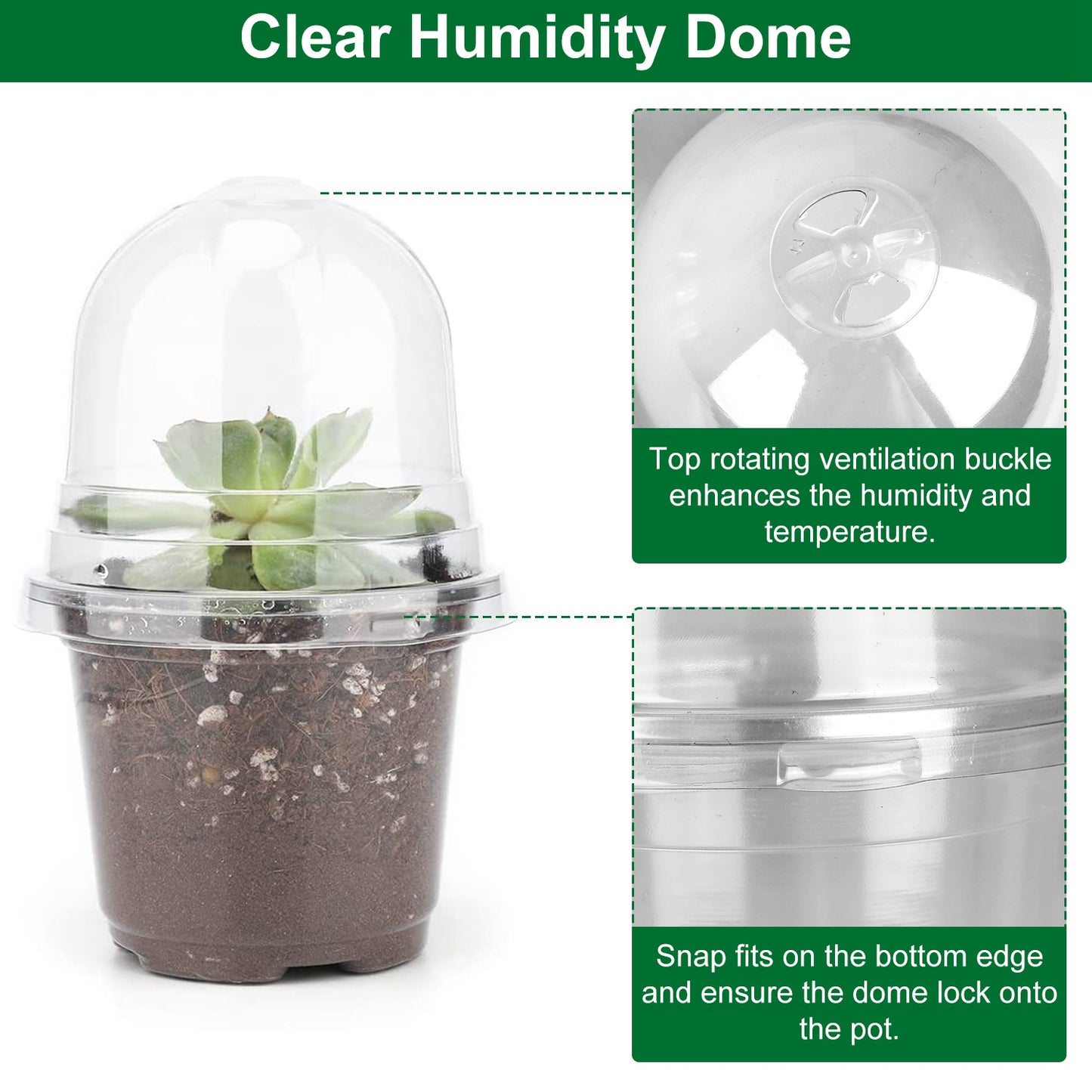 30 Pack Plant Nursery Pots with Humidity Domes and Drainage Holes