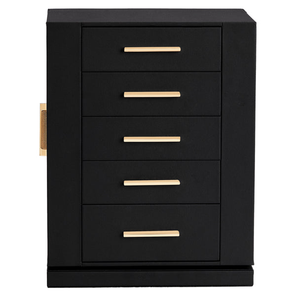 Four Sides With Storage, 5 Drawers That Can Rotate. Black Cabinet