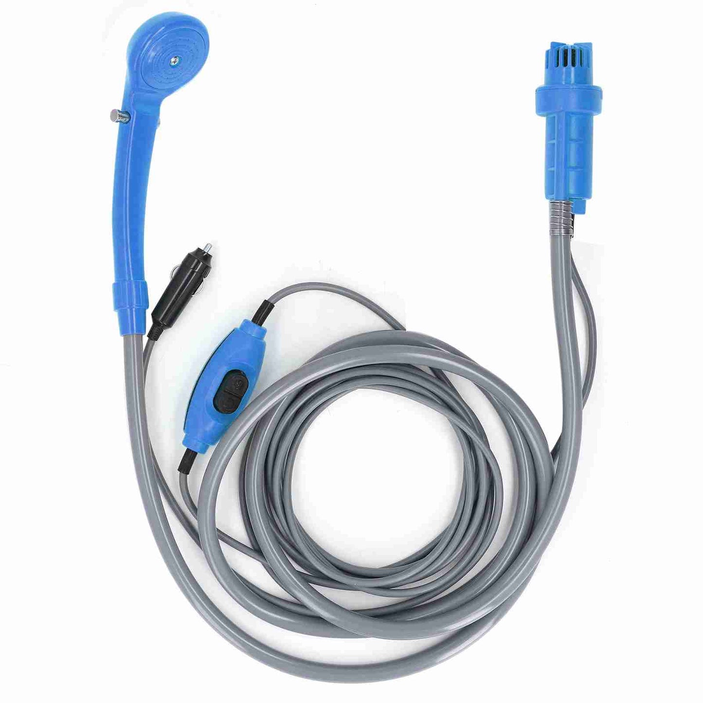Portable Electric Vehicle Shower Kit 36W with Adjustable Water Flow for Camping and Car Washing - Blue