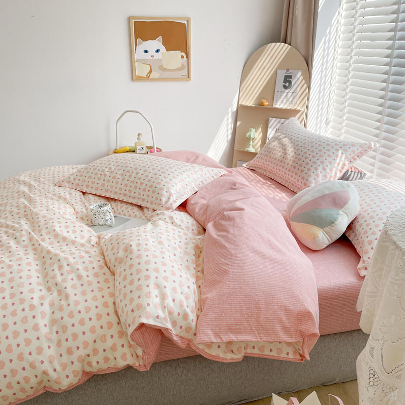 Retro Floral Bedding Set - Cotton Bed Linen with Quilt Cover & Pillowcases