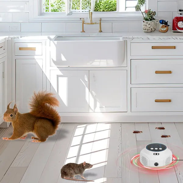 360° Ultrasonic Rodent Repeller with 3 Modes & Strobe Lights